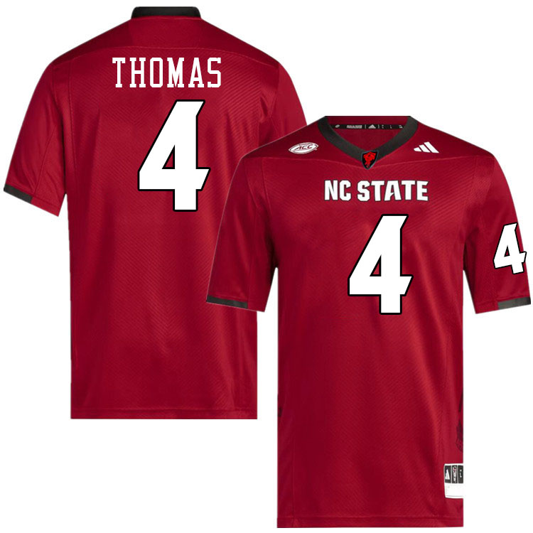 NC State Wolfpack #4 Tra Thomas College Football Jerseys,Uniforms-Red